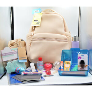 All in Motion Backpack & Lunch Bag w/‎ Supplies, Fidgets, USB, Water Bottle